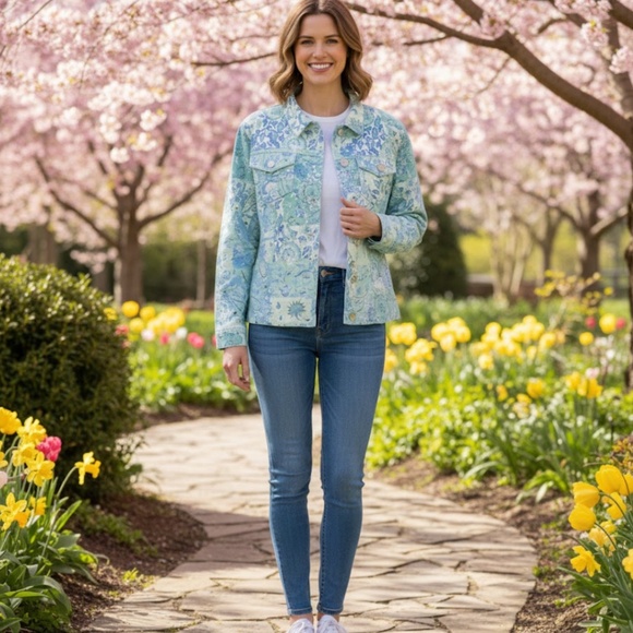 Coldwater Creek Jacket Women’s Size Small Colorful Print Lightweight Buttons - Picture 7 of 7